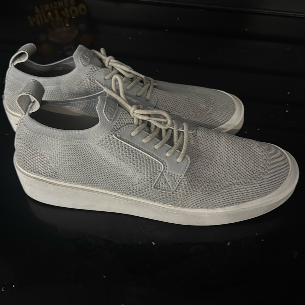 BYLT Shoes Men's 10M Gray Knit Lido Lace Up Low Top Classic Casual Sneakers
